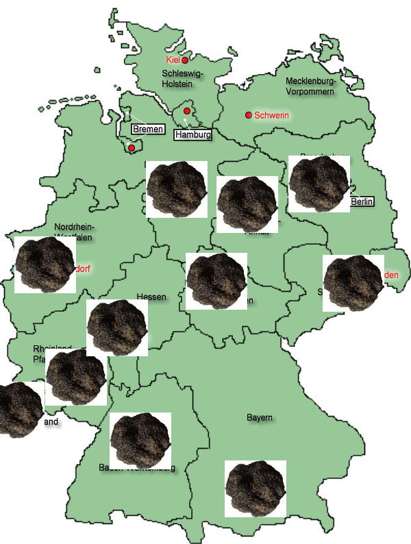 Deutschlandkarte mit Trffelbundesland